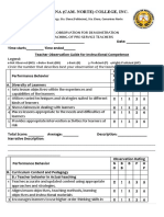 Class Observation For Demonstration For PST