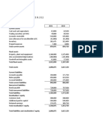 BRICS and Co Balance Sheet at December 31, Years 2021 & 2022