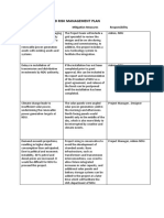 Risk Assessment and Risk Management Plan