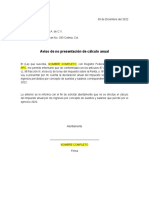 Carta de No Calculo Anual 2022