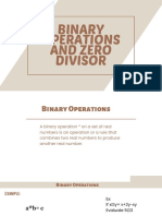 Binary Operations and Zero Divisor