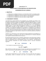 Laboratorio N°11 Titulaciones Potenciometricas de Precipitacion Determinacion de Cloruros