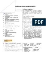 Ejercicios de Conectores Lógicos y Oraciones Incompletas para Primer Grado de Secundaria