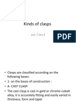 Kinds of Clasps