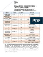 Rol de Examenes 3 4 Grado 2022 Bimestre IV