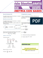 Estequiometría Con Gases para Quinto Grado de Secundaria