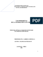 Los Periodistas de La Generación X en Chile