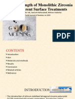 Flexural Strength of Monolithic Zirconia After Different Surface