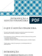 Introdução A Gestão Financeira