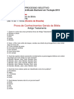 2013 - Prova 1 - Conhecimentos Gerais Da Bblia e Smbolos de F