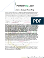 Argumentative Essay On Recycling PDF