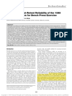 Validity and Test-Retest Reliability of The 1080 Quantum System For Bench Press Exercise