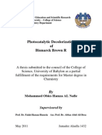 Photocatalytic Decolorization of Bismarck Brown R