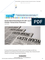 Gaceta Oficial Extraordinaria N°6.687 - Ley de Impuesto A Las Grandes Transacciones Financieras