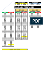 326 - Conj. Timbó / Fortaleza: Dias Úteis Sábado Domingo