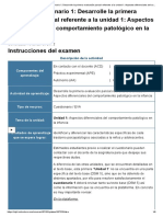 Examen - (AAB01) Cuestionario 1 - Desarrolle La Primera Evaluación Parcial Referente A La Unidad 1 - Aspectos Diferenciales Del Comportamiento Patológico en La Infancia