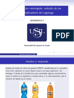 Optimizaci On Restringida: M Etodo de Los Multiplicadores de Lagrange