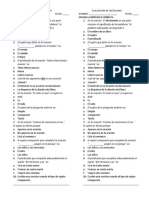 EVALUACIÓN DE CASTELLANO - Sujeto y Predicado 2022