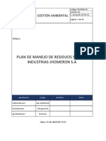 Plan de Manejo de Residuos Sólidos - Industrias Jhomeron