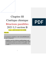 Chapitre III Cinétique Réactions Parallèles 2021 L3 Section B