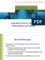 Individual Factors Moral Philosophies and Values