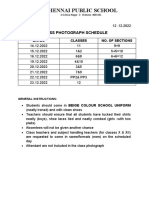 Chennai Public School: Class Photograph Schedule