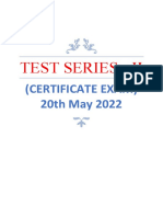 Test Series 2 - (CERTIFICATE EXAM) (20th May 2022)