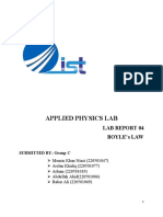 Boyle's Law Lab Report 4 Institure of Space Technology