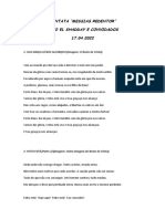 Letras Cantata de Páscoa 2022