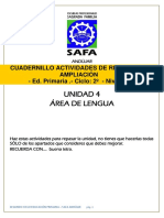 Actividades de Refuerzo - Ampliación - Autoevaluación - Unidad 4 de Lengua - Tercero Educación Primaria