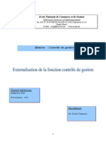 Externalisation de La Fonction Contrle de Gestion