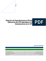 Especificaciones Oficiales y Normas de Referencia de Cfe Aplicables