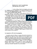 Análisis de EL CASO VALDEMAR de Poe