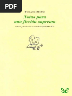 Stevens Wallace - Notas para Una Ficcion Suprema