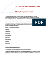 Object Oriented Programming Using C++ Microproject The Library Management (2062)