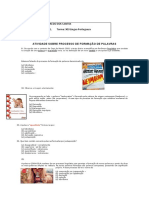 ATIVIDADE SOBRE PROCESSO DE FORMAÇÃO DE PALAVRAS Aula 4 09.03.21