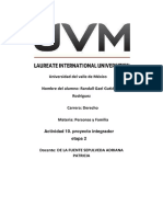 Universidad Del Valle de México Nombre Del Alumno: Randall Gael Gutiérrez Rodríguez Carrera: Derecho Materia: Personas y Familia