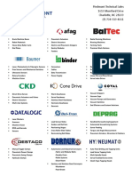 Piedmont Technical Sales Line Sheet 2022