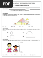 Avaliação de Matemática 4° Bimestre 5° Ano