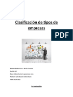 Clasificación de Tipos de Empresas