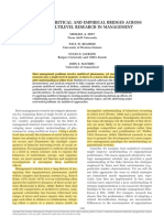 Building Theoretical and Empirical Bridges Across Levels, Multilevel Research in Management