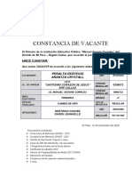 Constancia de Vacante