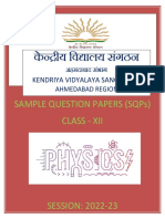 10 - Sample Question Papers (SQPS) of Physics With Bps & Mss - Session - 2022-23.