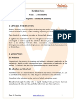 Class 12 Chemistry Revision Notes Surface Chemistry