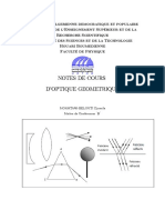 Notes de Cours D'optique Geométrique