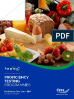 FAPAS 2022 2023 Lab Proficiency Testing Programme Price List GBP