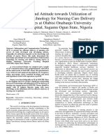 Knowledge and Attitude Towards Utilization of Information Technology For Nursing Care Delivery Among Nurses at Olabisi Onabanjo University Teaching Hospital, Sagamu Ogun State, Nigeria