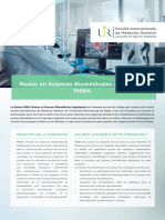 Master en Sciences Biomédicales Appliquées Msba: Objectifs de La Formation Qui Peut Accéder À Cette Formation ?