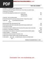 10th - Maths - Real Number - Assignment 1 - STPDF