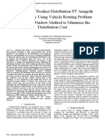 Simulation of Product Distribution PT Anugrah Citra Boga by Using Vehicle Routing Problem With Time Window Method To Minimize The Distribution Cost